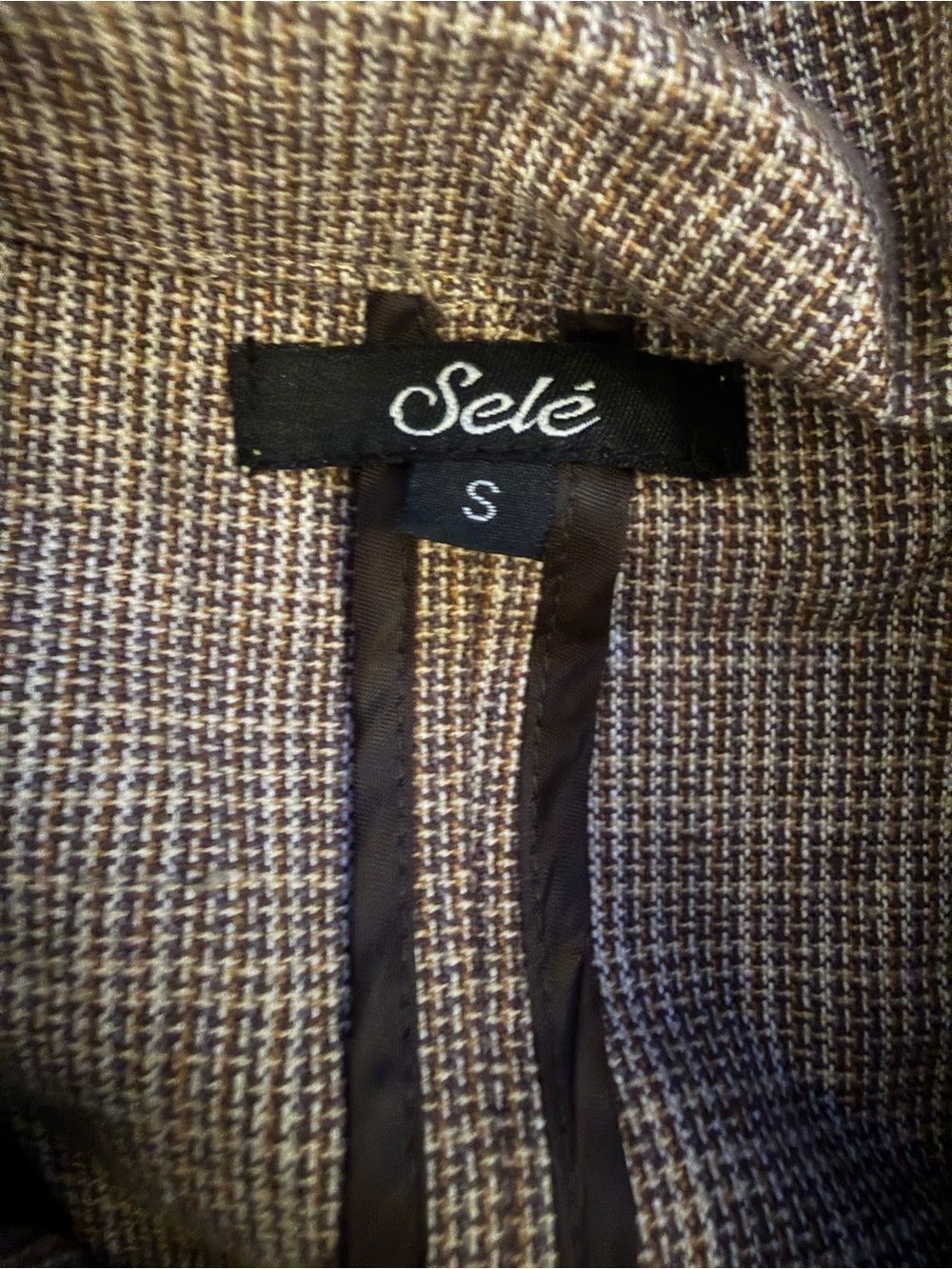 Charming Brown Plaid Short-Sleeve Blazer Top - Picture 5 of 6